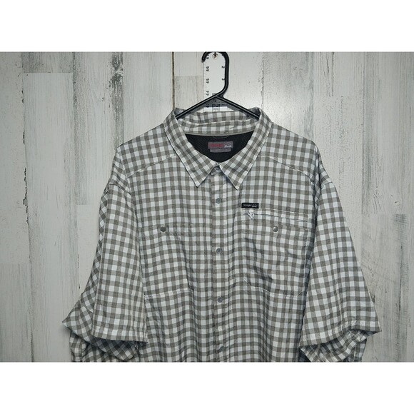 Wrangler Outdoor Men's 4X Regular Fit Short Sleeve Tan Check Button Up - Picture 3 of 8